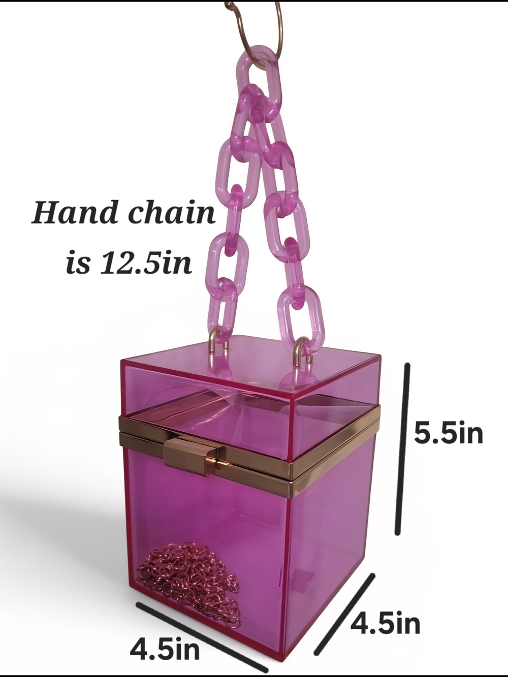Pink Or Yellow Acrylic Box Chain Purse